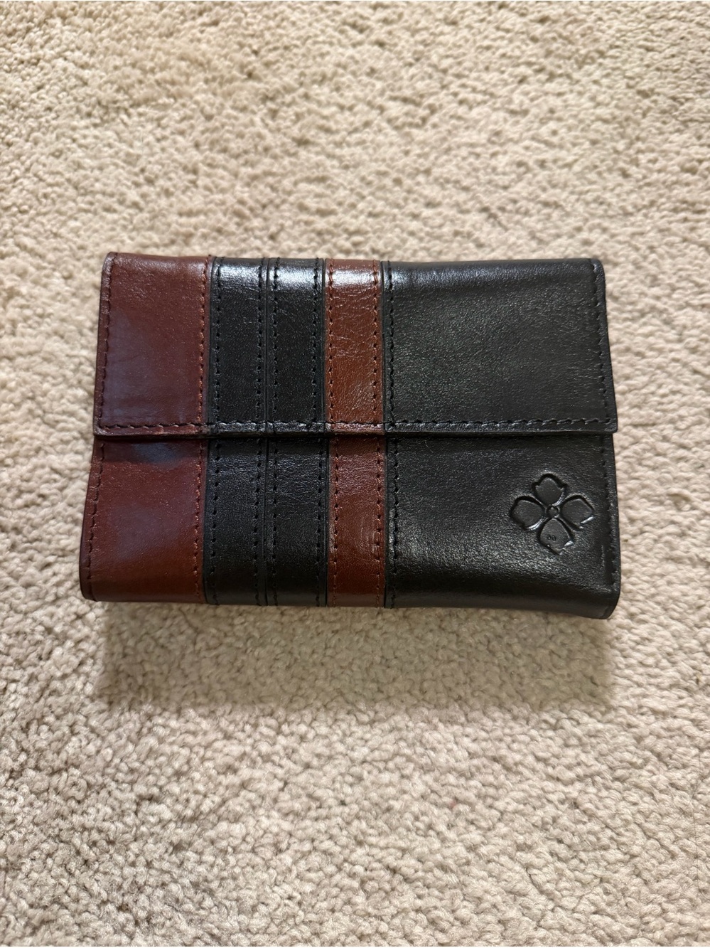 Patricia Nash Wrenly leather wallet black British tan